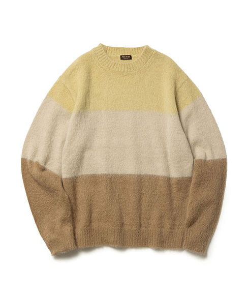 MR.OLIVE/7G MOHAIR KNIT / MULTI BORDER SWEATER ミスターオリーブ/モヘアニット / マルチボーダーセーター